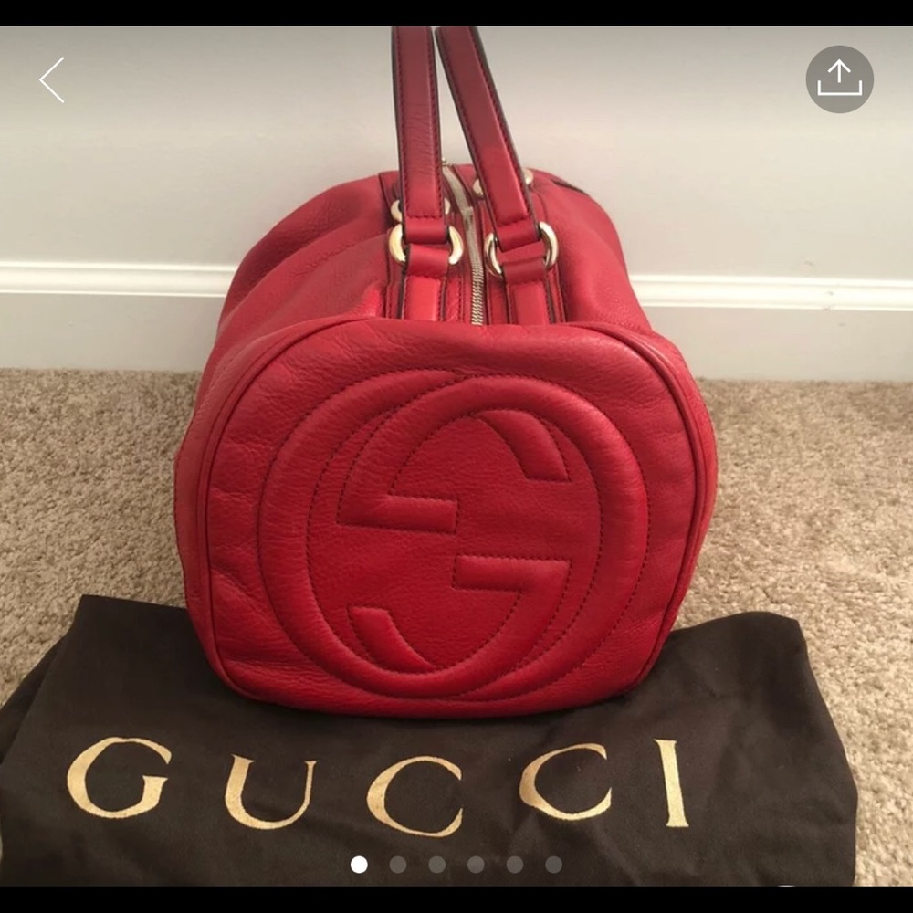 🚨🚨SOLD🚨🚨🚨Red leather Gucci Boston Bag